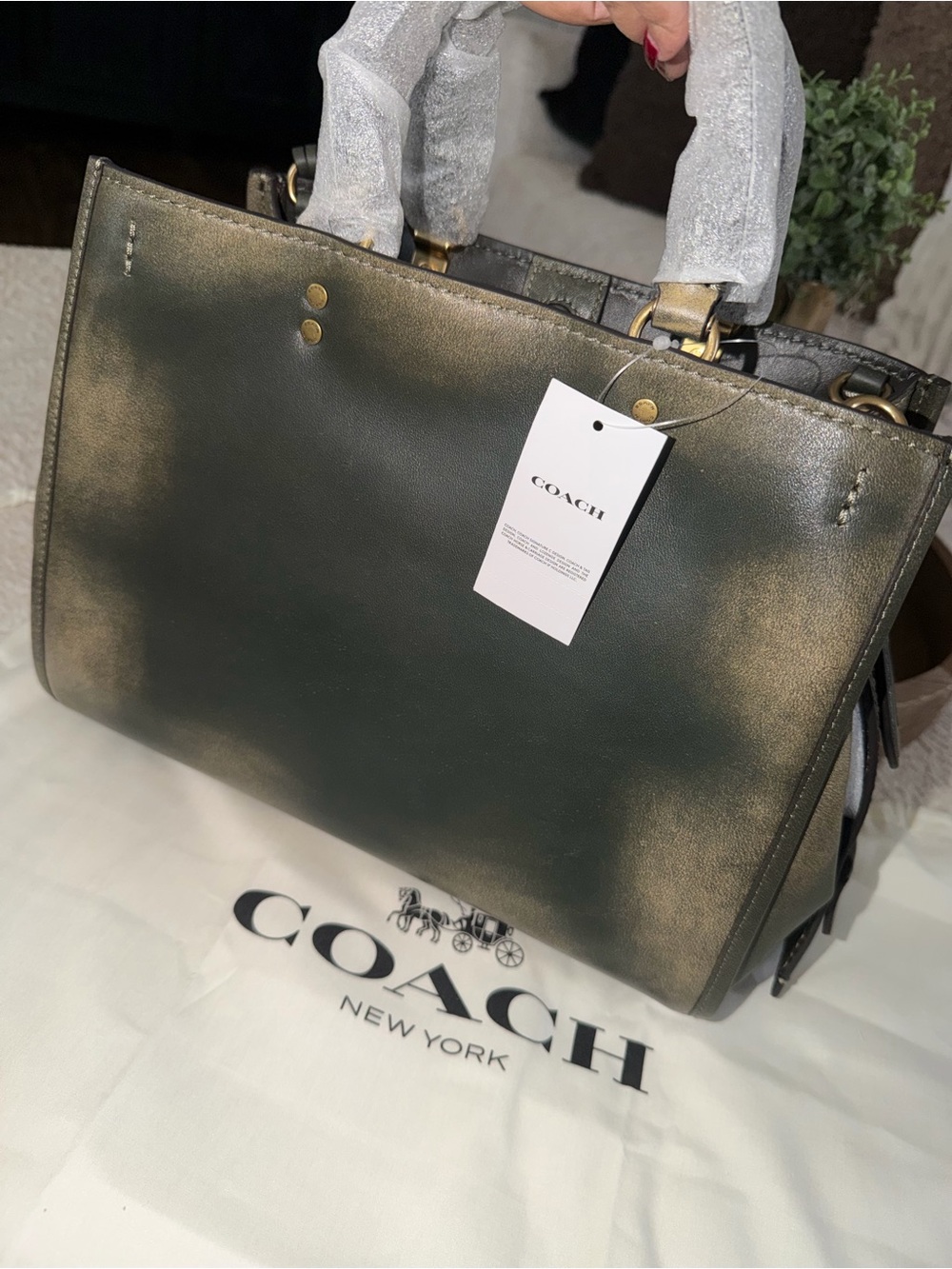❤️ Coach Green Loved Leather Rogue 31 ❤️ - Picture 8 of 11